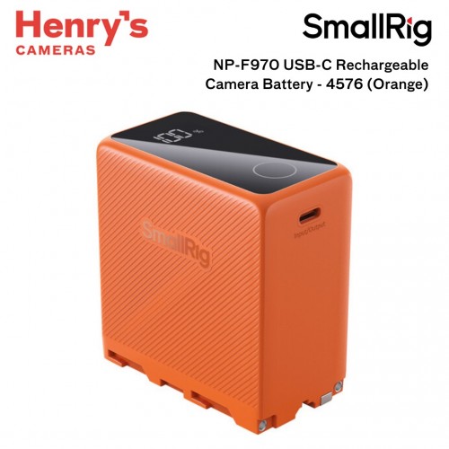 SmallRig NP-F970 USB-C Rechargeable Camera Battery - 4576 (Orange)