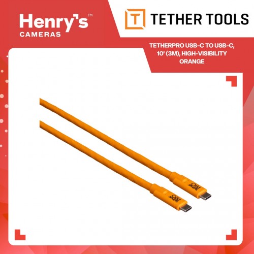 TetherPro USB-C to USB-C, 10' (3m), High-Visibility Orange
