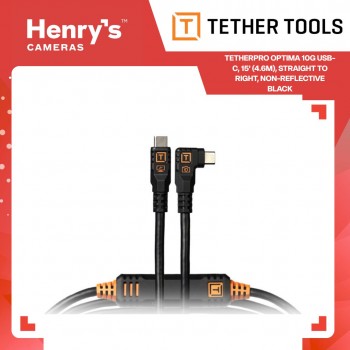 Tetherpro Optima 10G USB-C 15' (4.6M) Straight to Right, Non-Reflective Black Tetherpro Optima 10G USB-C 15' (4.6M) Straight to Right, Non-Reflective Black