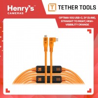 TetherPro Optima 10G USB-C, 31' (9.4m), Straight to Right, High-Visibility Orange - CUC31RTG2-ORG
