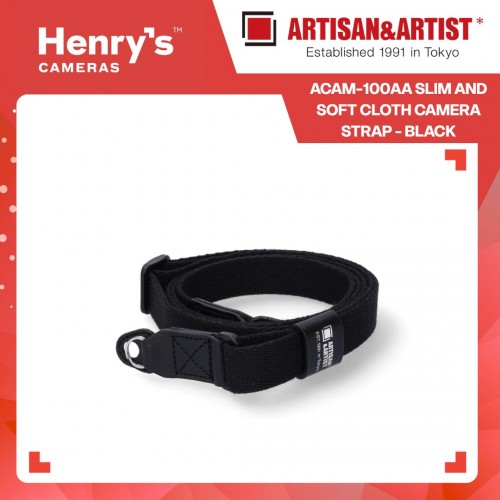 Artisan & Artist ACAM-100AA Slim and Soft Cloth Camera Strap - Black
