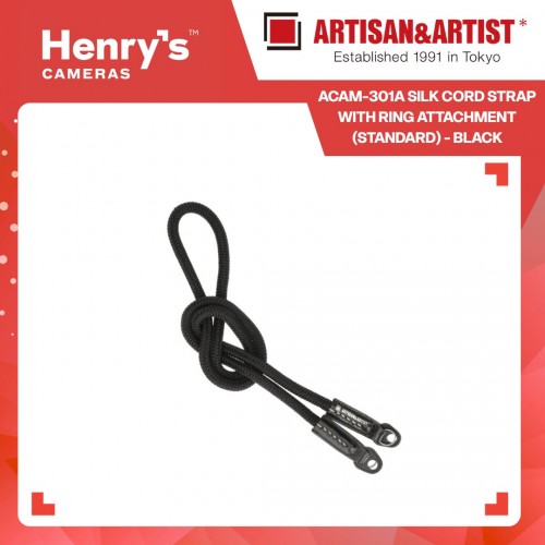 Artisan & Artist ACAM-301A Silk Cord Strap with Ring attachment (Standard) - Black