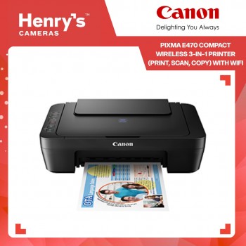 Canon Pixma E470 Compact Wireless 3-in-1 Printer (Print, Scan, Copy) with WiFi Canon Pixma E470 Compact Wireless 3-in-1 Printer (Print, Scan, Copy) with WiFi
