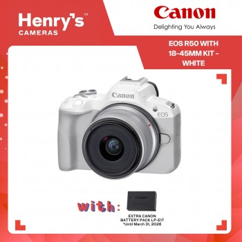 Canon EOS R50 with 18-45mm Kit - White