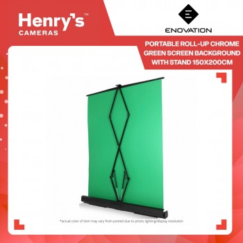 Enovation Portable Roll-Up Chrome Green Screen Background with Stand 150X200CM
