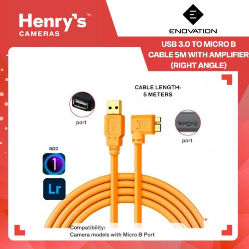 Enovation USB 3.0 to Micro B Cable 5m with Amplifier (Right Angle)