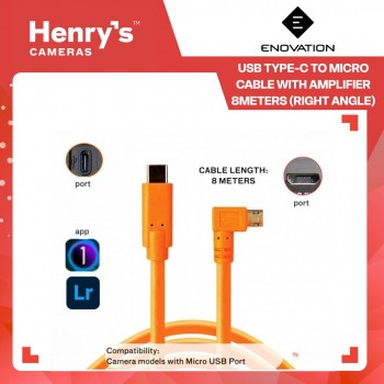 Enovation USB Type-C to Micro Cable with Amplifier 8meters (Right Angle) Enovation USB Type-C to Micro Cable with Amplifier 8meters (Right Angle)