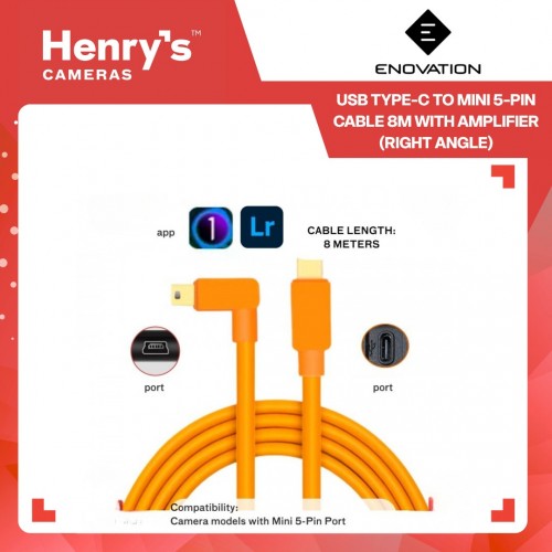 Enovation USB Type-C to Mini 5-Pin Cable 8m with Amplifier (Right Angle) Enovation USB Type-C to Mini 5-Pin Cable 8m with Amplifier (Right Angle)