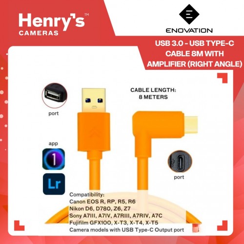 Enovation USB 3.0 - USB Type-C Cable 8M With Amplifier (Right Angle)
