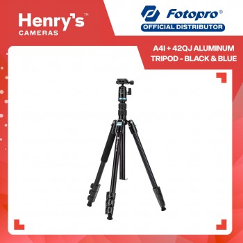 Fotopro A4i + 42QJ Aluminum Tripod - Black & Blue