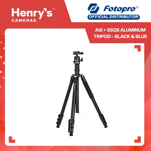 Fotopro A5i + 55QS Aluminum Tripod - Black & Blue