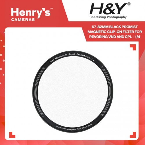 H&Y 67-82mm Black Promist Magnetic Clip-on Filter for Revoring VND and CPL - 1/4