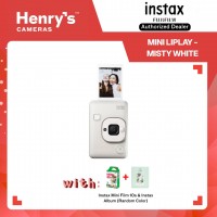 Fujifilm Instax Mini Liplay Hybrid Instant Camera and Printer - Misty White