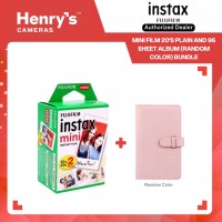 Fujifilm Instax Mini Film 20's Plain and 96 Sheet Album (Random Color) Bundle
