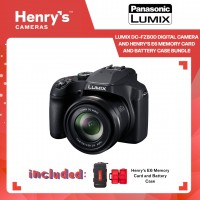 Panasonic Lumix DC-FZ80D Digital Camera and Henry’s E6 Memory Card and Battery Case Bundle