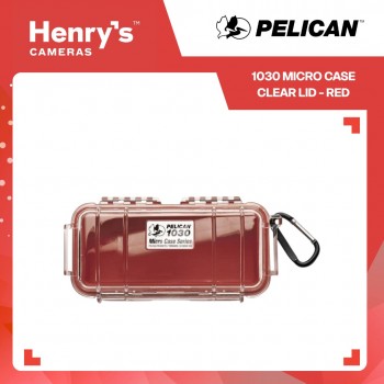 Pelican 1030 Micro Case Clear Lid - Red