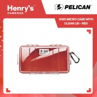 Pelican 1060 Micro Case with Clear Lid - Red
