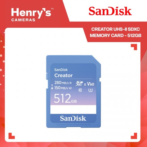 SanDisk Creator UHS-II SDXC Memory Card - 512GB