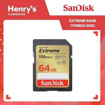 Sandisk Extreme 64GB 170MB/S SDXC - SDSDXV2-064G-GNCIN