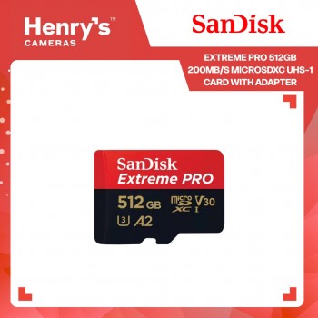 SanDisk Extreme Pro 512GB 200MB/S MICROSDXC UHS-1 Card With Adapter