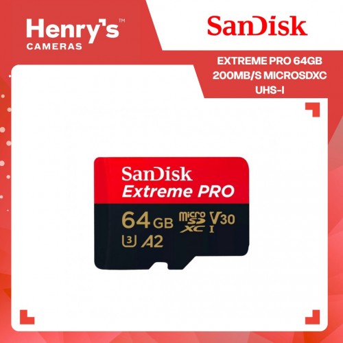 Sandisk Extreme Pro 64GB 200MB/S MicroSDXC UHS-I - SDSQXCU-064G-GN6MA Sandisk Extreme Pro 64GB 200MB/S MicroSDXC UHS-I - SDSQXCU-064G-GN6MA