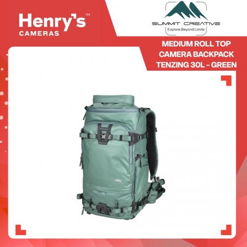 Summit Creative Medium Roll Top Camera Backpack Tenzing 30L - Green