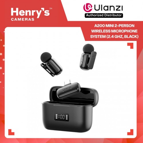 Ulanzi A200 Mini 2-Person Wireless Microphone System (2.4 GHz, Black) - A046