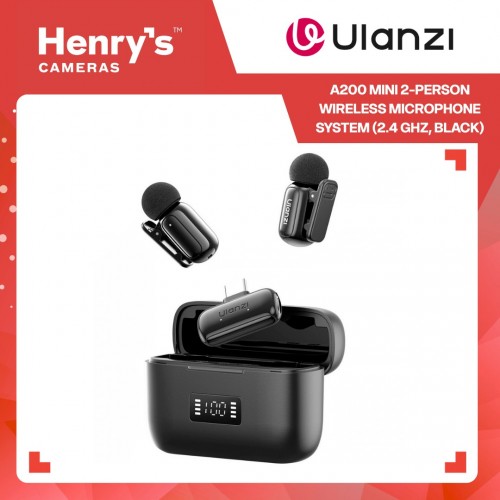 Ulanzi A200 Mini 2-Person Wireless Microphone System (2.4 GHz, Black) - A046