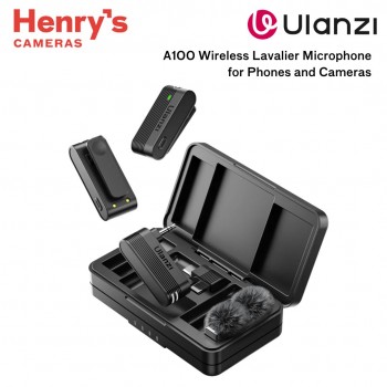 Ulanzi A100 Wireless Lavalier Microphone (2 Transmitter + 1 receiver) for Phones and Cameras